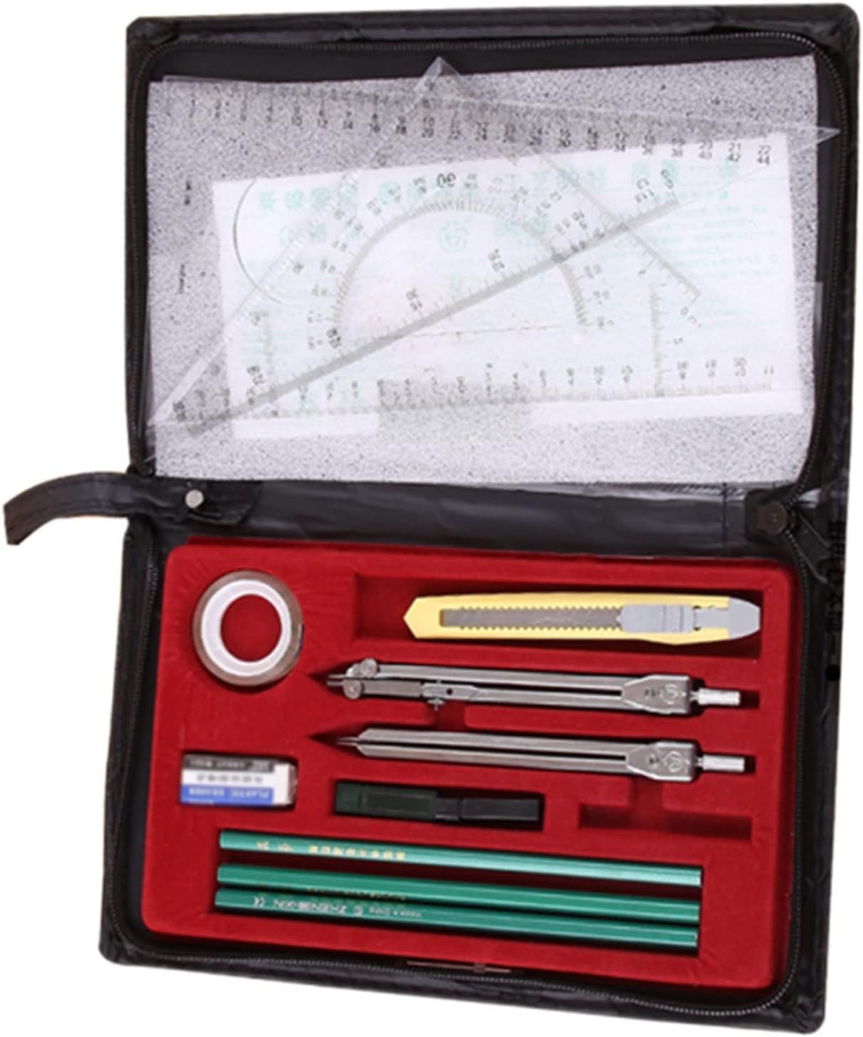 Amazon.co.jp: DEVENTORZ 分度器 三角定規 セット 算数定規セット 9点